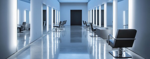 Fototapeta premium Modern Minimalist Hair Salon Interior Design