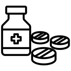 Aspirin Therapy Outline Icon