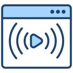 Broadcast Blue Icon
