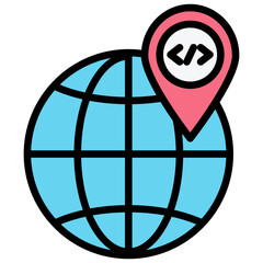 Ip Address Outline Color Icon