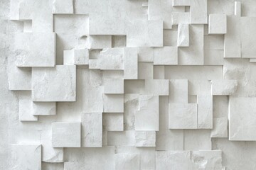 White Cubic Textured Wall