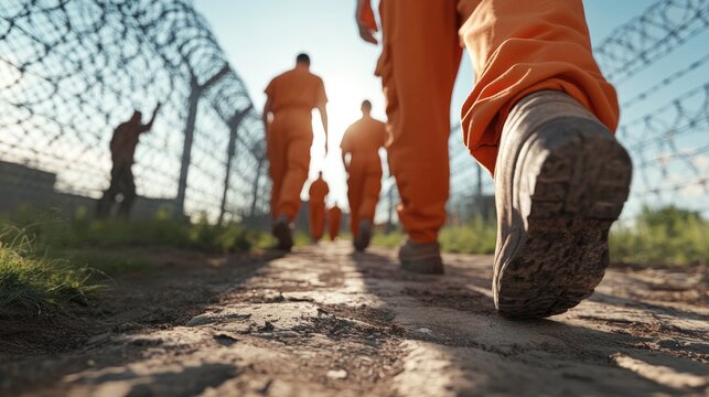 Prison existence: captive individual, restricted rights, enclosed space, penal institution, disciplined schedule, societal reintegration, barred surroundings, inmate reality, confined living.
