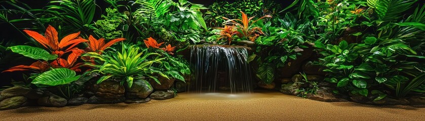 Obraz premium Tropical Waterfall Planted Terrarium