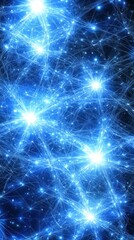 Fototapeta premium Abstract blue glowing network