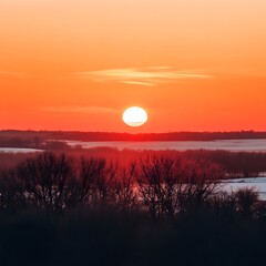 Stunning Sunset Over Snowy Winter Landscape
