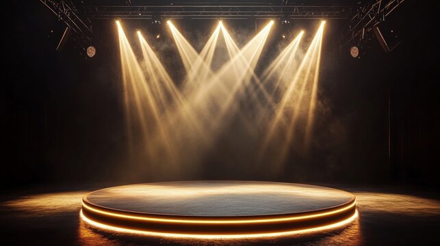 Podium stage for television studio modern theater shows concept background wallpaper