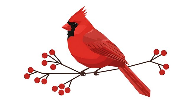 Red cardinal birds cute seamless vector border. Birdwatching, bird feeding minimal design illustration. Red Northern cardinal, comic cartoon frame. Winter birds of backyard, city garden scavenger sign