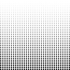 A halftone dot gradient texture in black and white, perfect for use as a background, overlay, or design element. Vector illustration