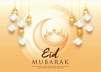 Islamic background. Eid Mubarak illustration design
