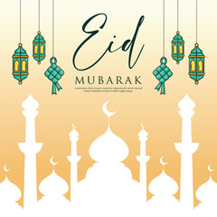 Islamic background. Eid Mubarak illustration design