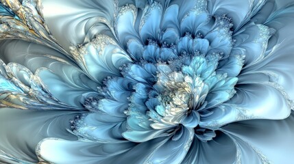 Obraz premium fVivid blue blooms in dreamy detail, radiating surreal beauty and tranquility