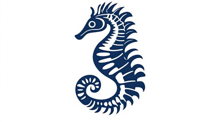 Elegant silhouette of a seahorse swimming gracefully in a vibrant ocean setting