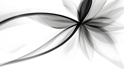 Elegant Abstract Flower Design in Black and White Shades
