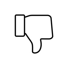 Dislike icon vector. dislike sign and symbol. Hand with thumb down