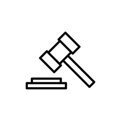 Gavel icon vector. judge gavel sign and symbol. law icon. auction hammer