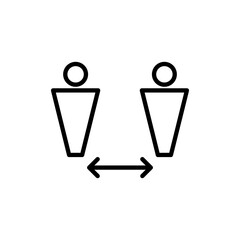 Social distance icon vector. social distancing sign and symbol. self quarantine sign