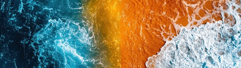 Ocean Waves, Color Contrast, Aerial View