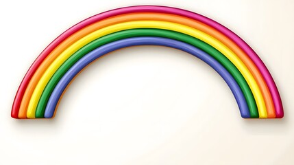 Vibrant Rainbow Arch in Soft Pastel Colors Against Light Background