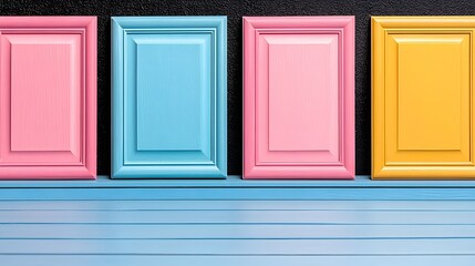 Colorful Vintage Frames on Stylish Background for Art Display