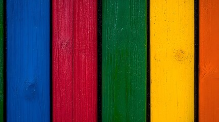 Vibrant Colorful Wooden Planks Background for Creative Designs