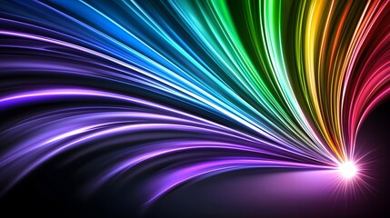 Obraz premium Colorful Light Trails on Black Background in Abstract Art Style