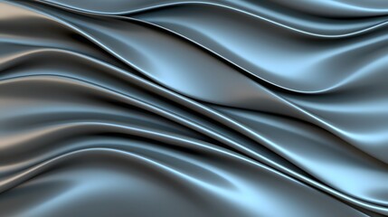 Fototapeta premium Smooth Blue Satin Fabric Texture with Elegant Drapery and Flow