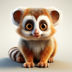 Niedliches Loris, wei&szlig;er Hintergrund