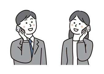 スマホで電話をするビジネスパーソン