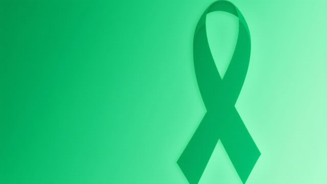A striking Facebook cover design with a modern green ribbon theme, raising awareness for brain injuries and encouraging support, recovery, and advocacy.