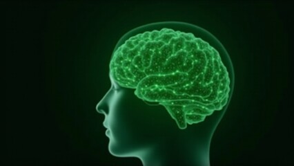 Obraz premium A visually engaging animated GIF of a glowing brain, symbolizing awareness, cognitive resilience, and neural recovery, perfect for social media sharing and education.