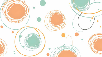 Abstract pastel swirls and dots design, website background, digital art, soft colors