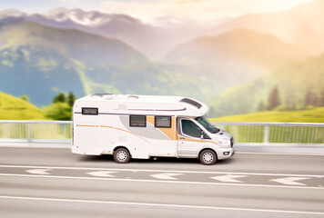 Modern White RV Motorhome for Comfortable Family Long-Distance Road Trips