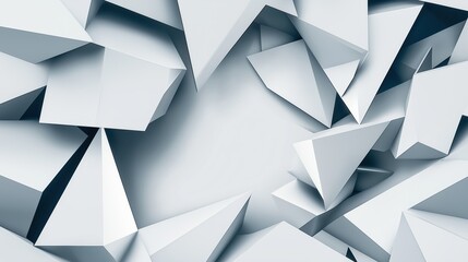 Obraz premium Abstract White Origami Geometric Paper Shapes