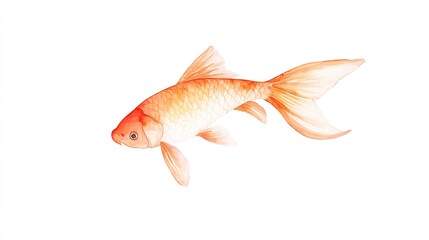 Elegant orange goldfish swimming gracefully in a serene aquatic environment