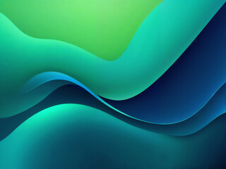 Abstract glow wave Green and blue gradient background illustration