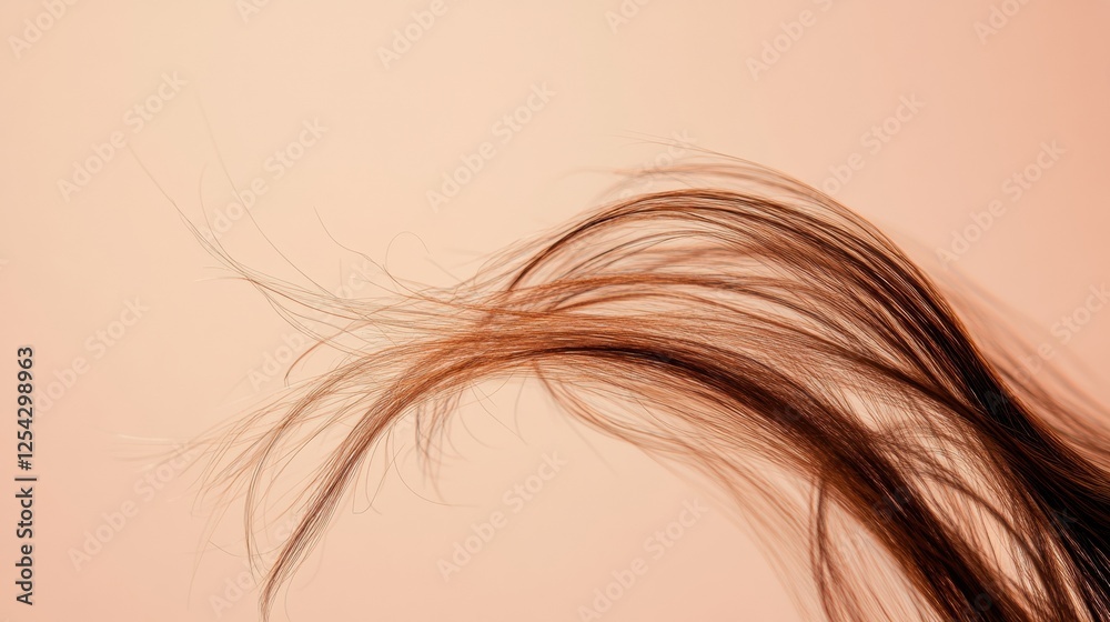 Leinwandbilder macro shot of a broken strand of hair showcasing the delicate texture and color against a soft backg