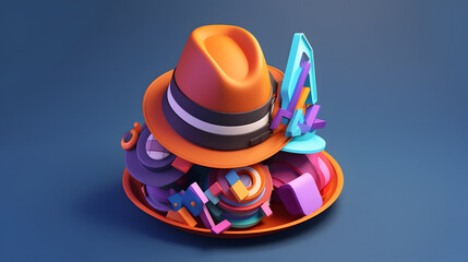 Hat Accessories isometric 3D