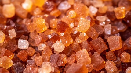 Close-up of natural sea salt crystals showcasing their unique shapes and colors