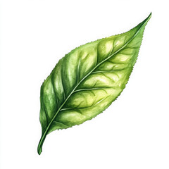 Fototapeta premium Realistic green leaf glistens beautifully, inviting sense of natural freshness