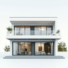 Modern Two Story House Architectural Design Rendering