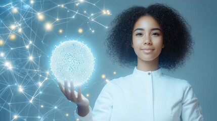 Naklejka premium AI-Driven Environmental Scientist Empowering Sustainable Solutions with Innovative Technology and Research
