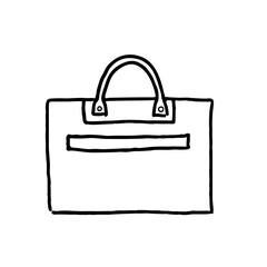 紳士用のかばんのかわいい線画イラスト