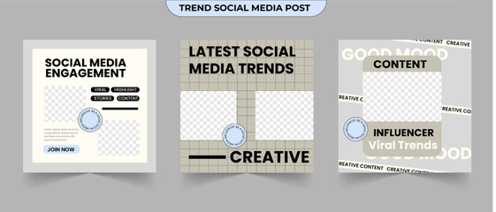 Bundle social media post ideas content creator brochure and web banner template