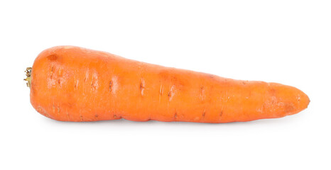 One fresh carrot isolated on white. Root vegetable