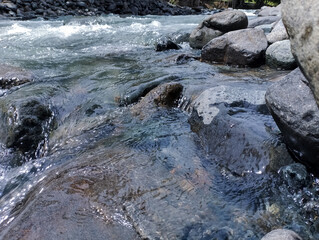 water flowing over rocks