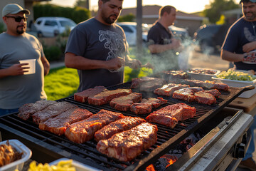 Joyful Backyard BBQ Gatherings: Families and Friends Enjoying Outdoor Grilling, 