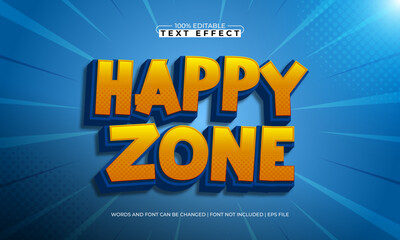 happy zone editable text effect with a play and game text style