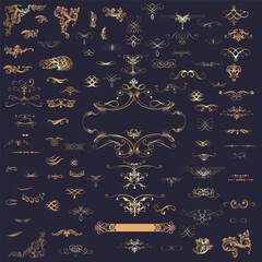 Mega collection of vector flourishes, ornaments and calligraphic elements for design