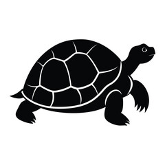 Simple tortoise Silhouette  illustration, the concept of longevity and animal life.