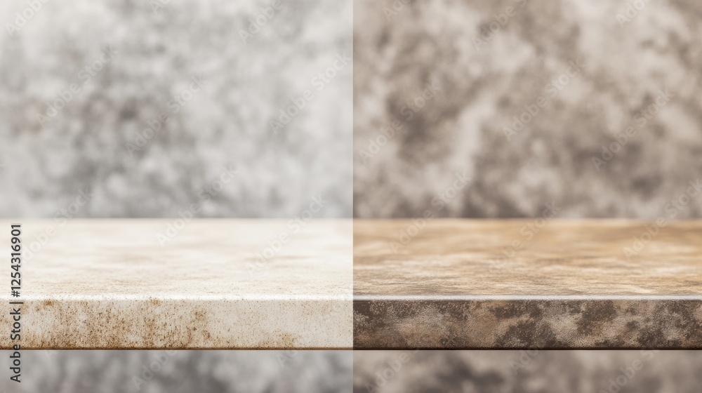 Poster Comparison of dusty and clean furniture surface demonstrating the impact of regular cleaning practices. Generative AI